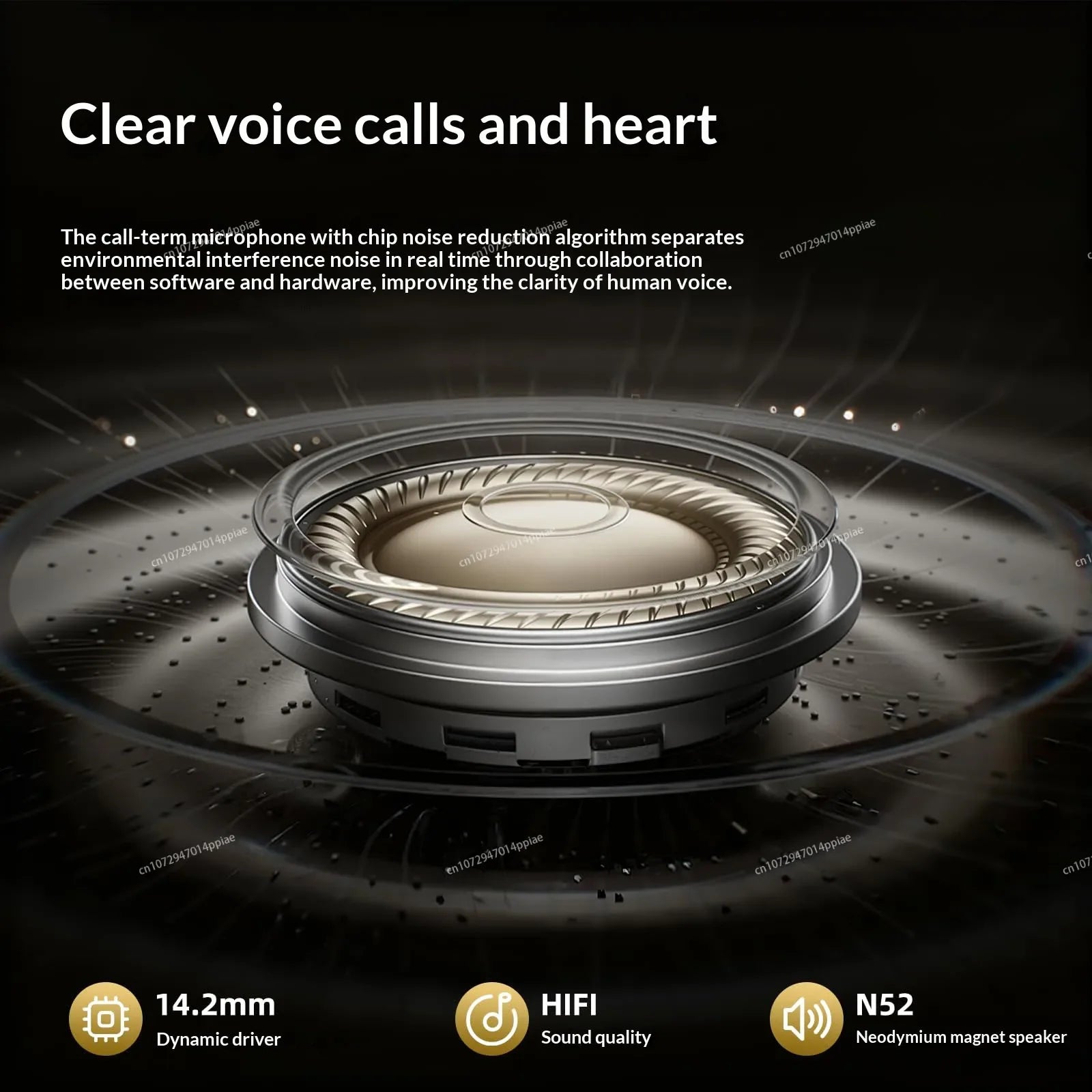 Bluetooth Clip-On Open Ear Sports Earbuds with Mic & Long Battery Life