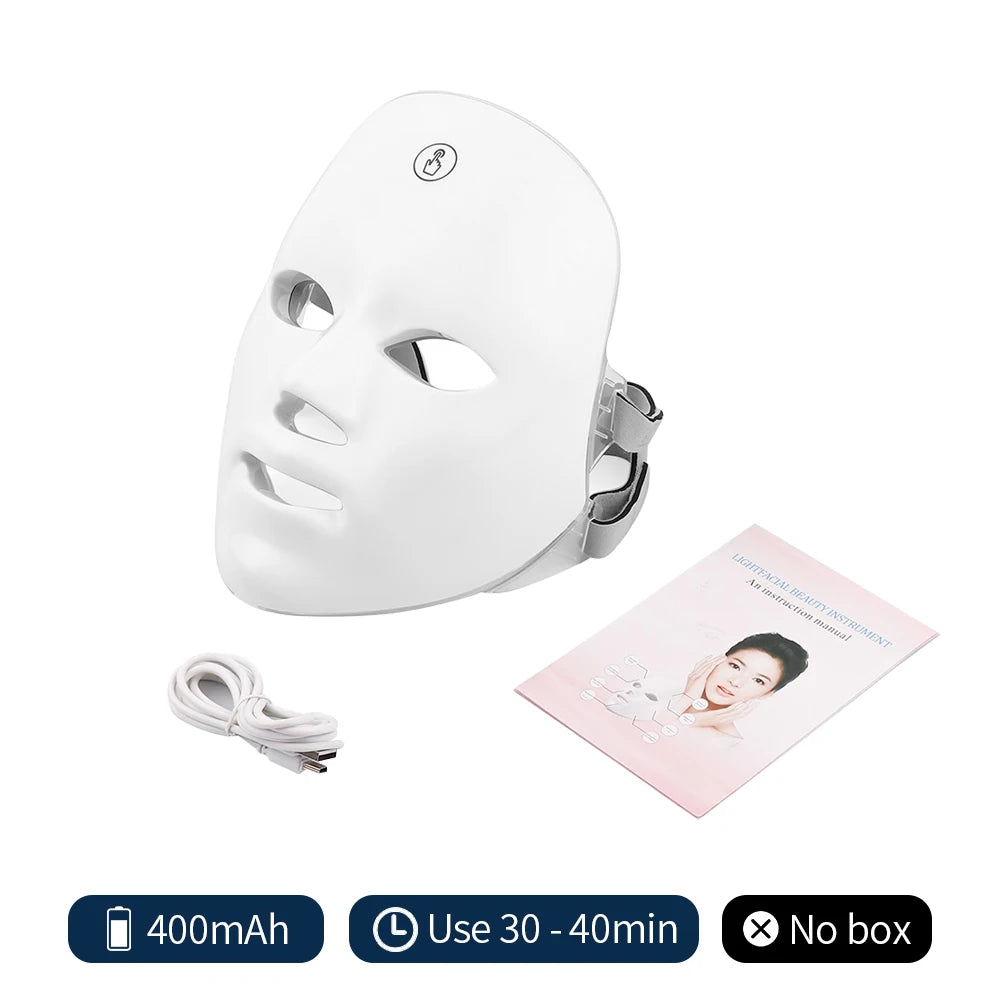 7-Color LED Face Mask – Rechargeable Anti-Aging Skin Therapy Device