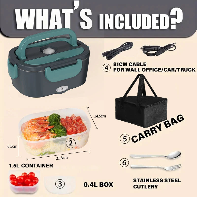 Electric Heated Lunch Box – Portable Food Warmer