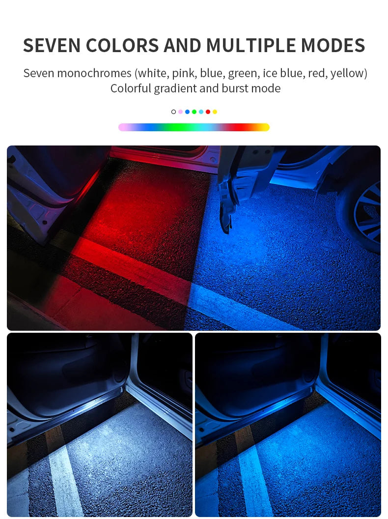 2 pcs RGB Car Door Glow Lights – Wireless Set