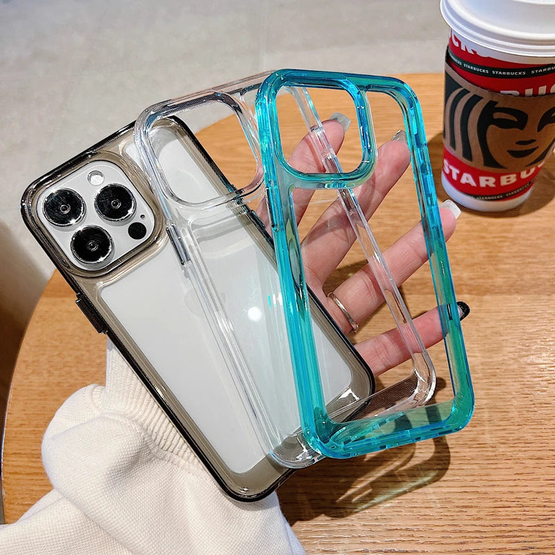 iPhone 13 Pro Max Luxury Clear Armor Case – Shockproof Transparent Acrylic Protective Cover