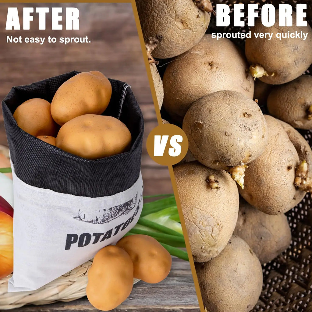 Onion & Potato Storage Bag Large Canvas Drawstring Fresh Keeper