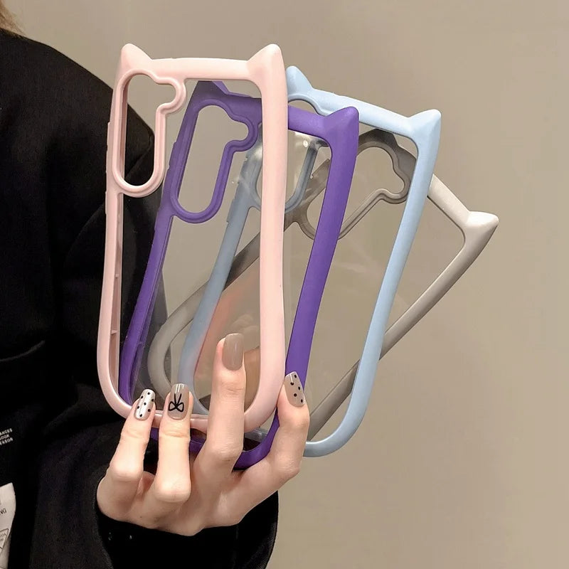 S26 Mansion Cat Ear Magnetic Case – Clear Premium Edition