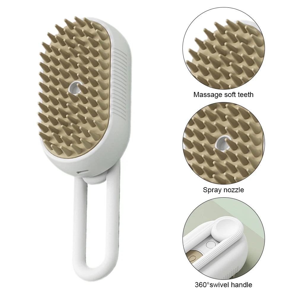 3-in-1 Steam Pet Brush for Dogs & Cats