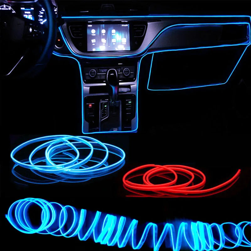 NeonGlow EL Wire – Ambient Car Light