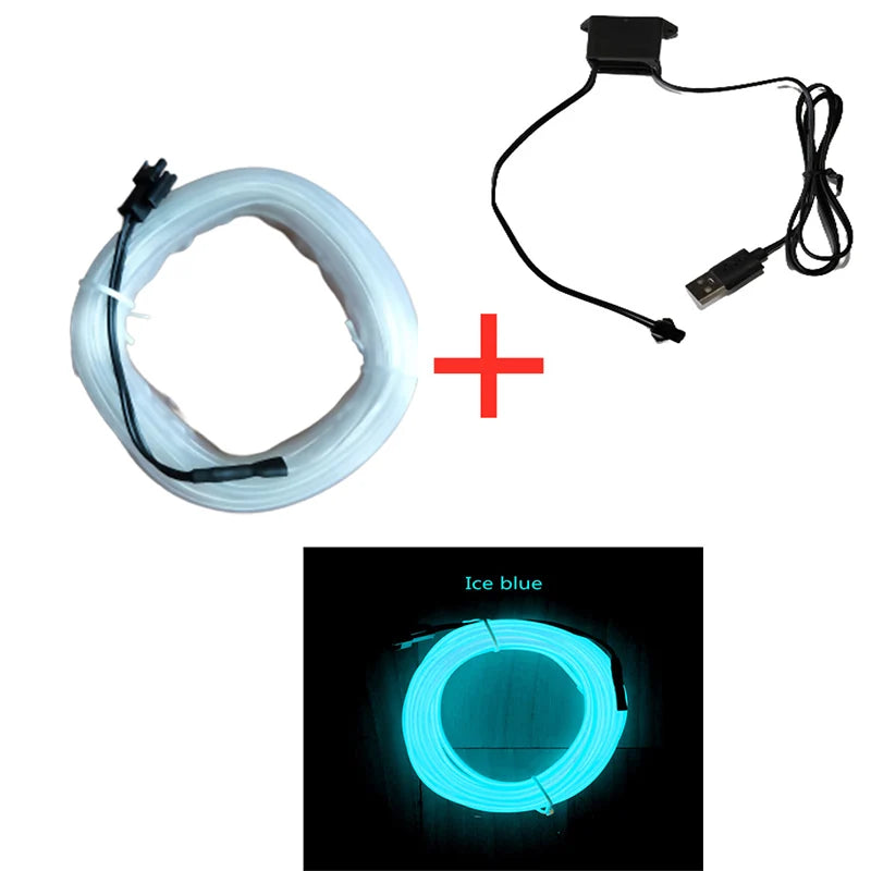 NeonGlow EL Wire – Ambient Car Light