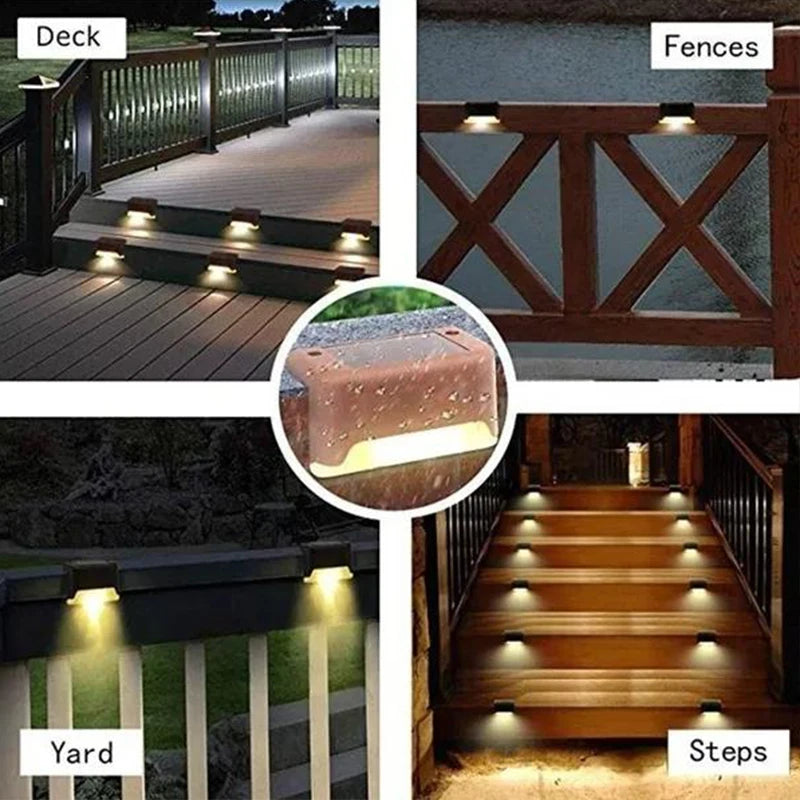 Solar Deck Lights – Outdoor LED Fence & Step Lights (4–12 Pack)