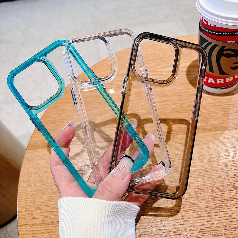 iPhone 17 Pro Clear Armor Shockproof Case – Luxury Transparent Acrylic Cover