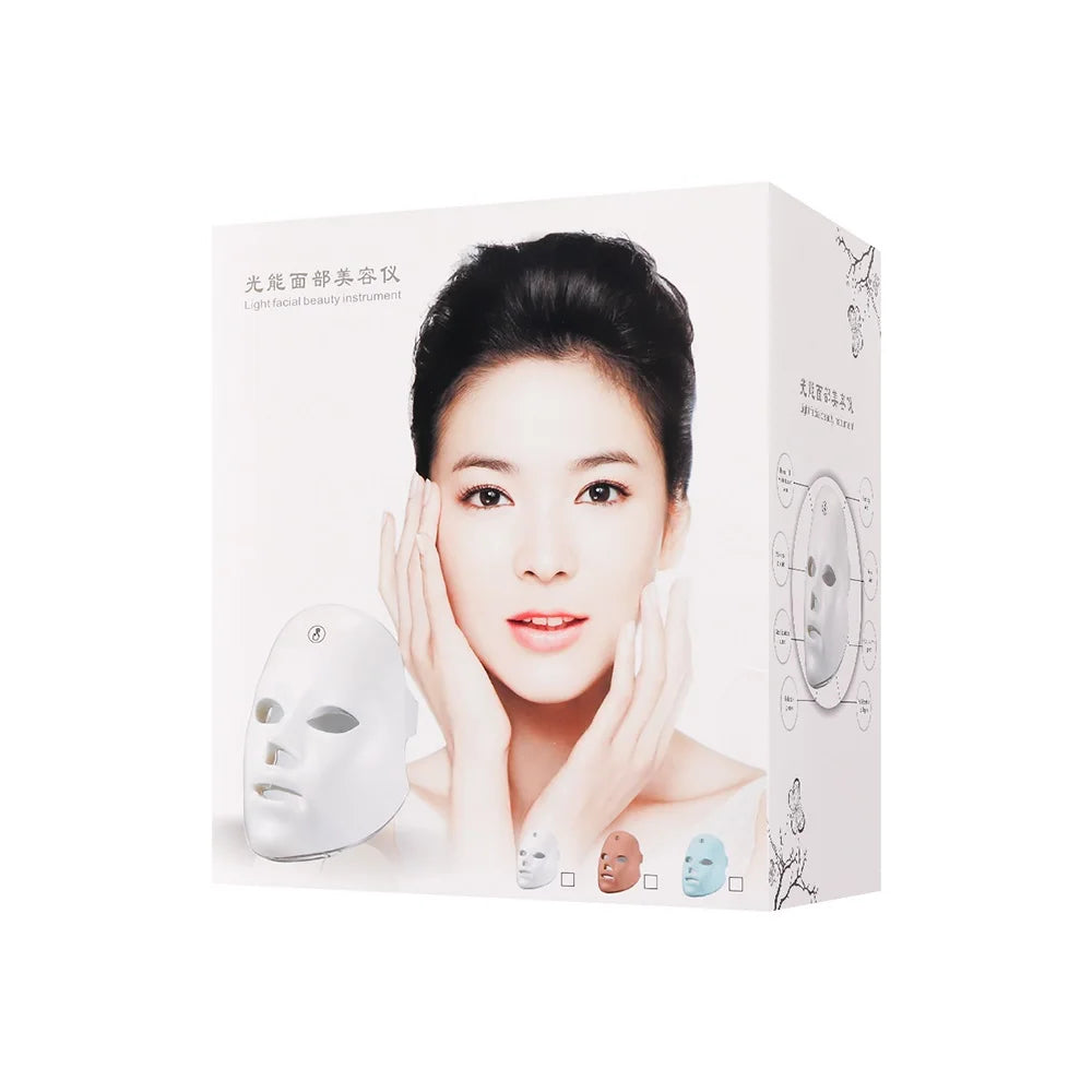 7-Color LED Face Mask – Rechargeable Anti-Aging Skin Therapy Device