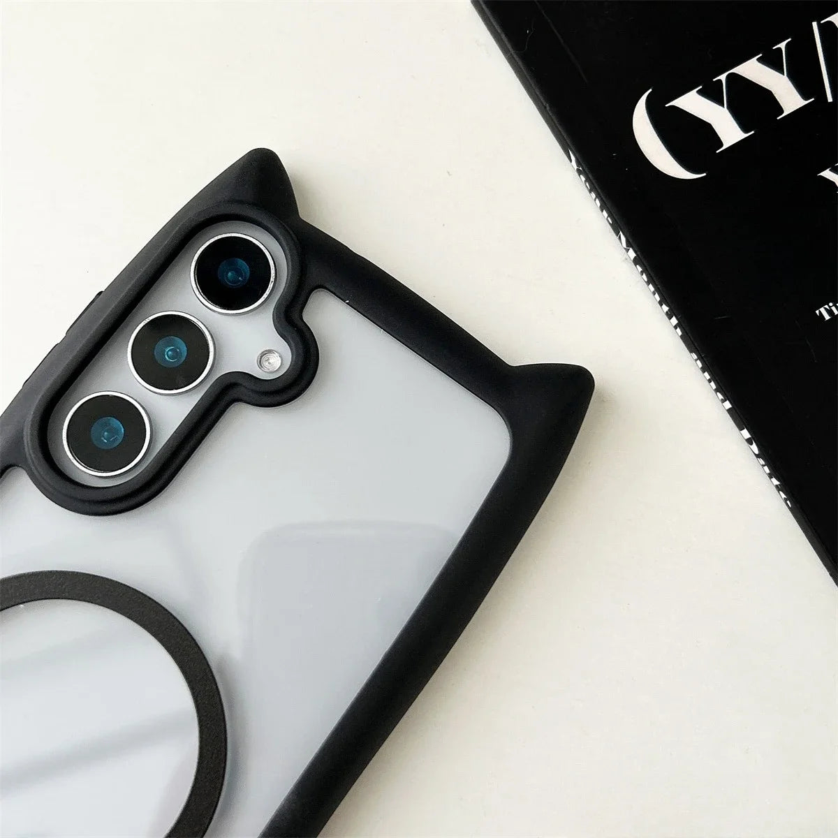 S26 Mansion Cat Ear Magnetic Case – Clear Premium Edition