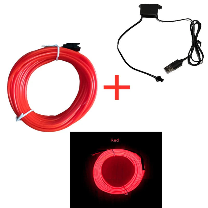 NeonGlow EL Wire – Ambient Car Light