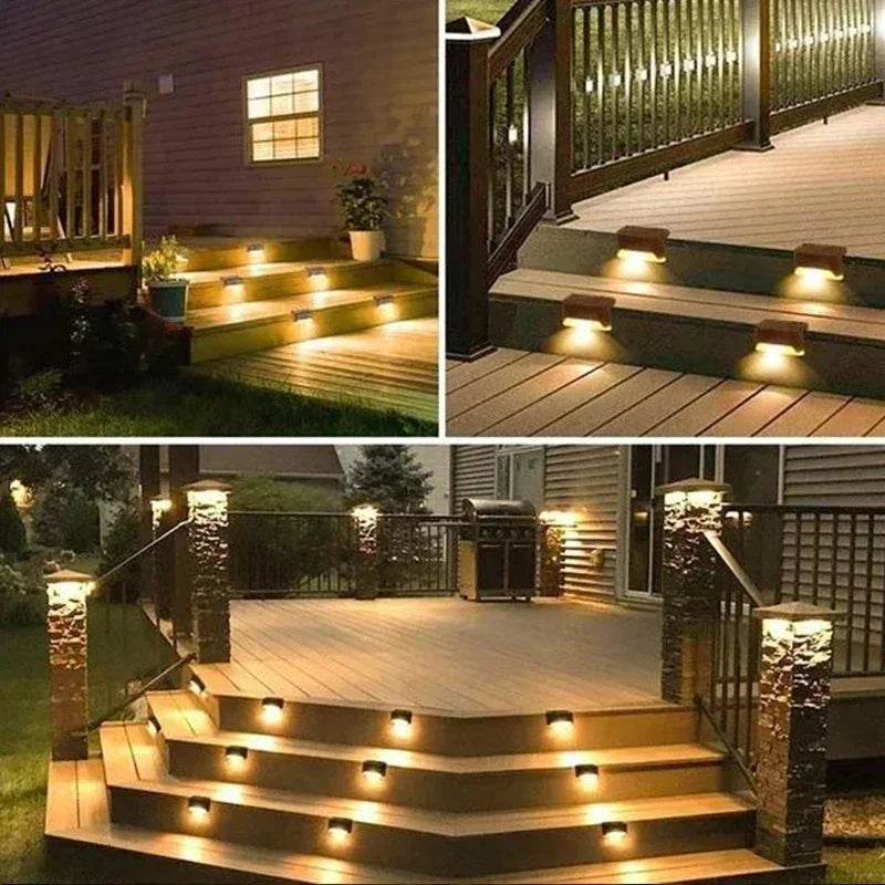 Solar Deck Lights – Outdoor LED Fence & Step Lights (4–12 Pack)