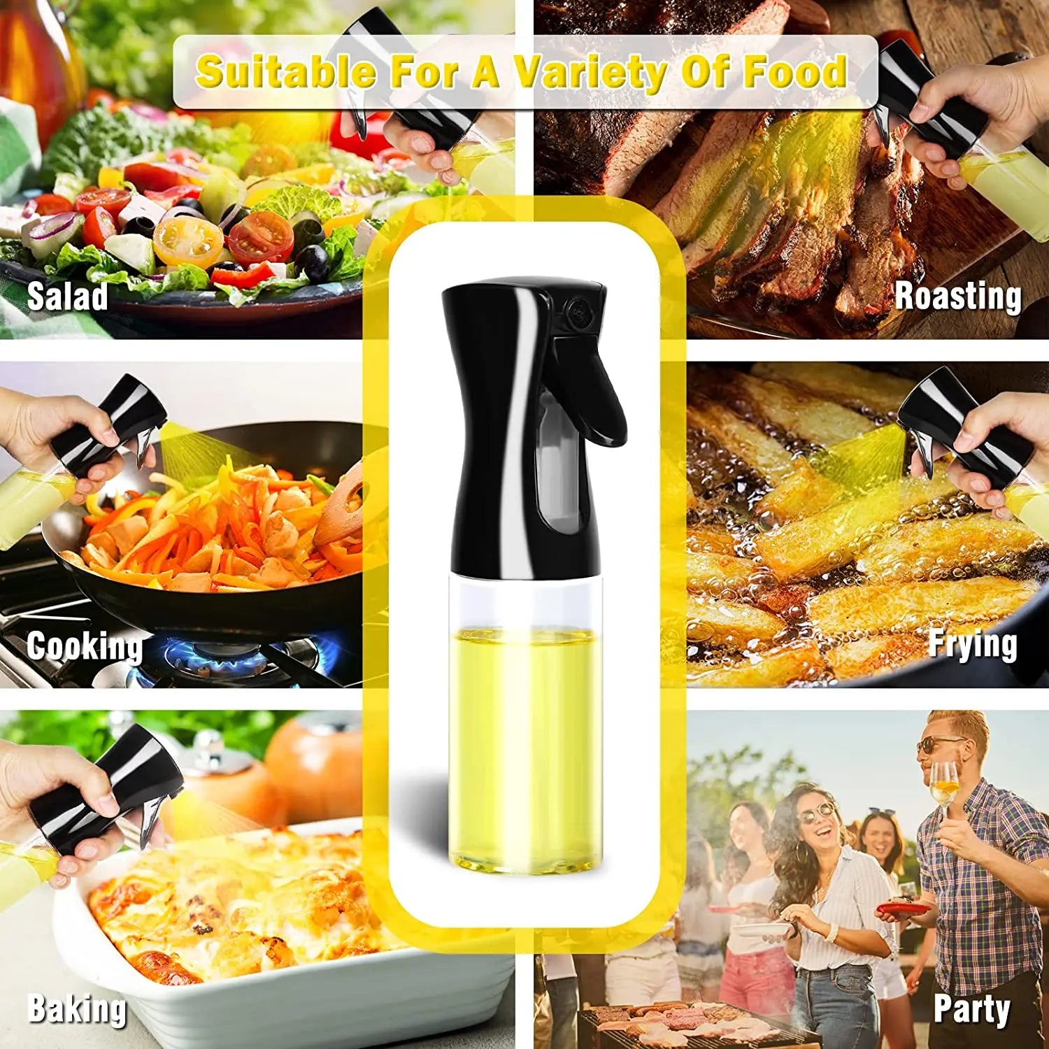 Olive Oil Spray Bottle – Refillable Cooking Sprayer (200–500ml)