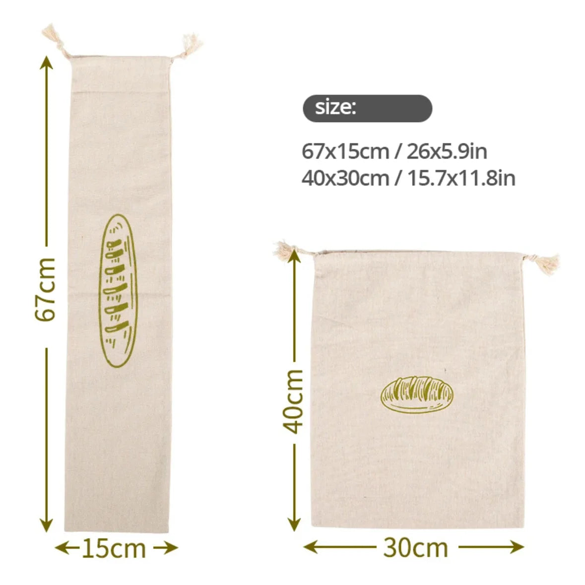 Artisan Linen Bread Bag – Reusable Drawstring Storage