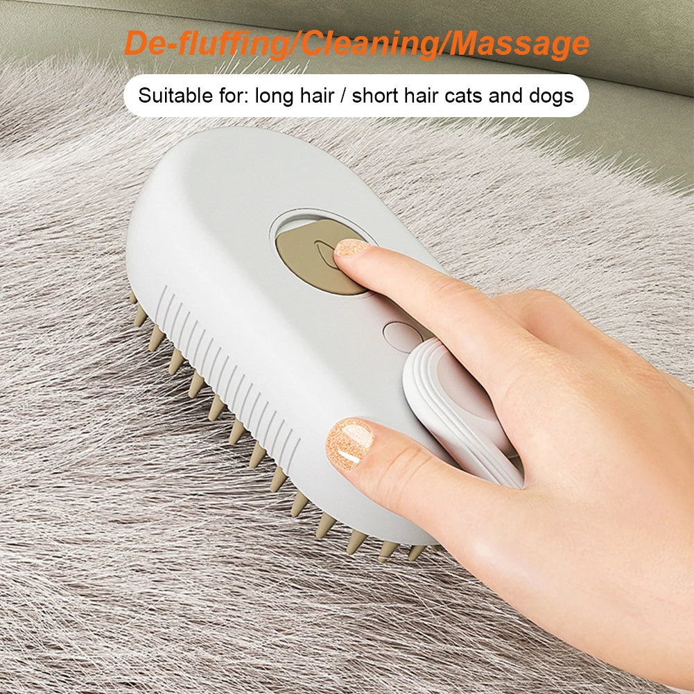 3-in-1 Steam Pet Brush for Dogs & Cats