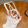 For Magsafe Wireless Charge Case for Samsung Galaxy S26 S25 FE S22 S23 Plus S24 Ultra Clear Shockproof Magnetic Bumper Cover
