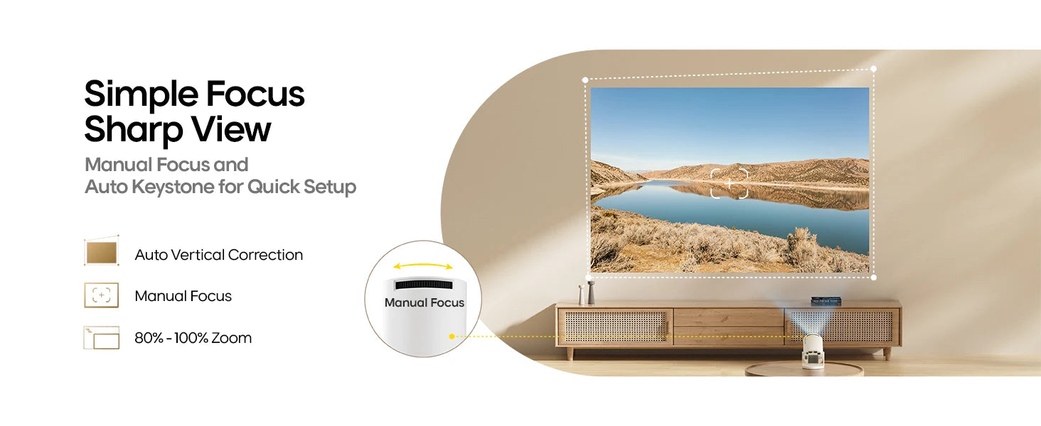 HY300 Pro Mini Projector – 1080P, WiFi 6 & Bluetooth (Android 14)