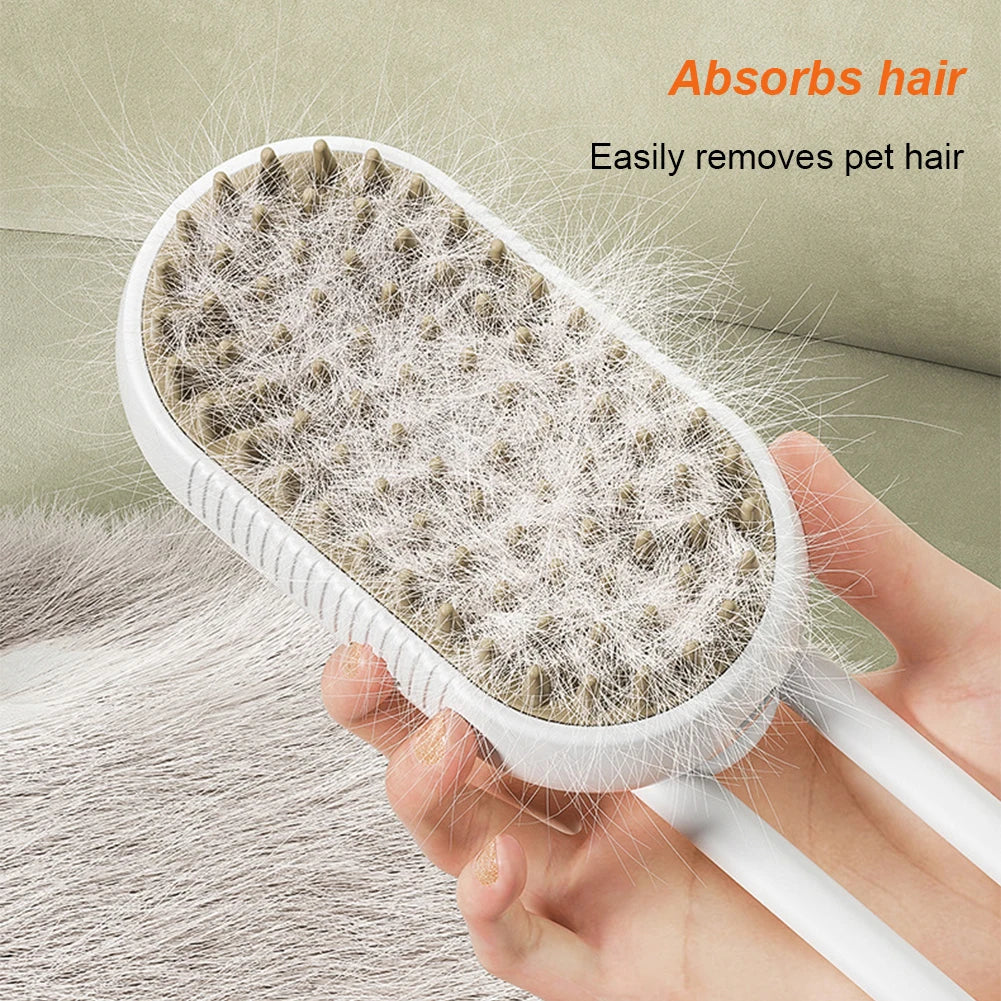 3-in-1 Steam Pet Brush for Dogs & Cats
