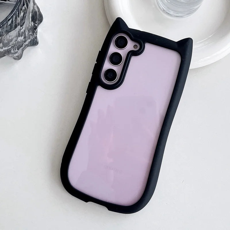 S26 Mansion Cat Ear Magnetic Case – Clear Premium Edition