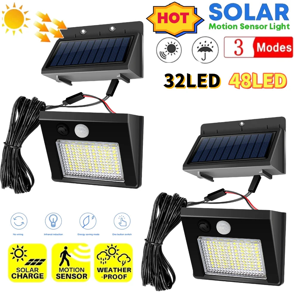 Solar Motion Sensor LED Wall Light – Waterproof Security Lamp
