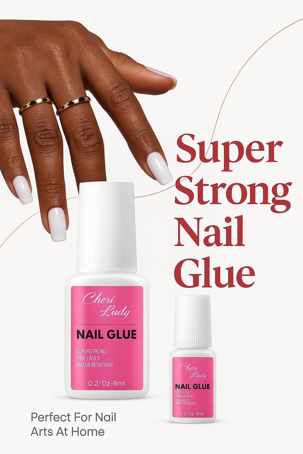 Cheri Lady Extra Strong Nail Glue 8ml – Quick Dry Adhesive