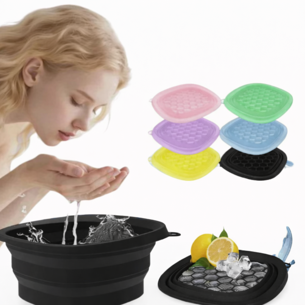 Silicone Face Ice Bath Bowl – Collapsible Cold Therapy Tool