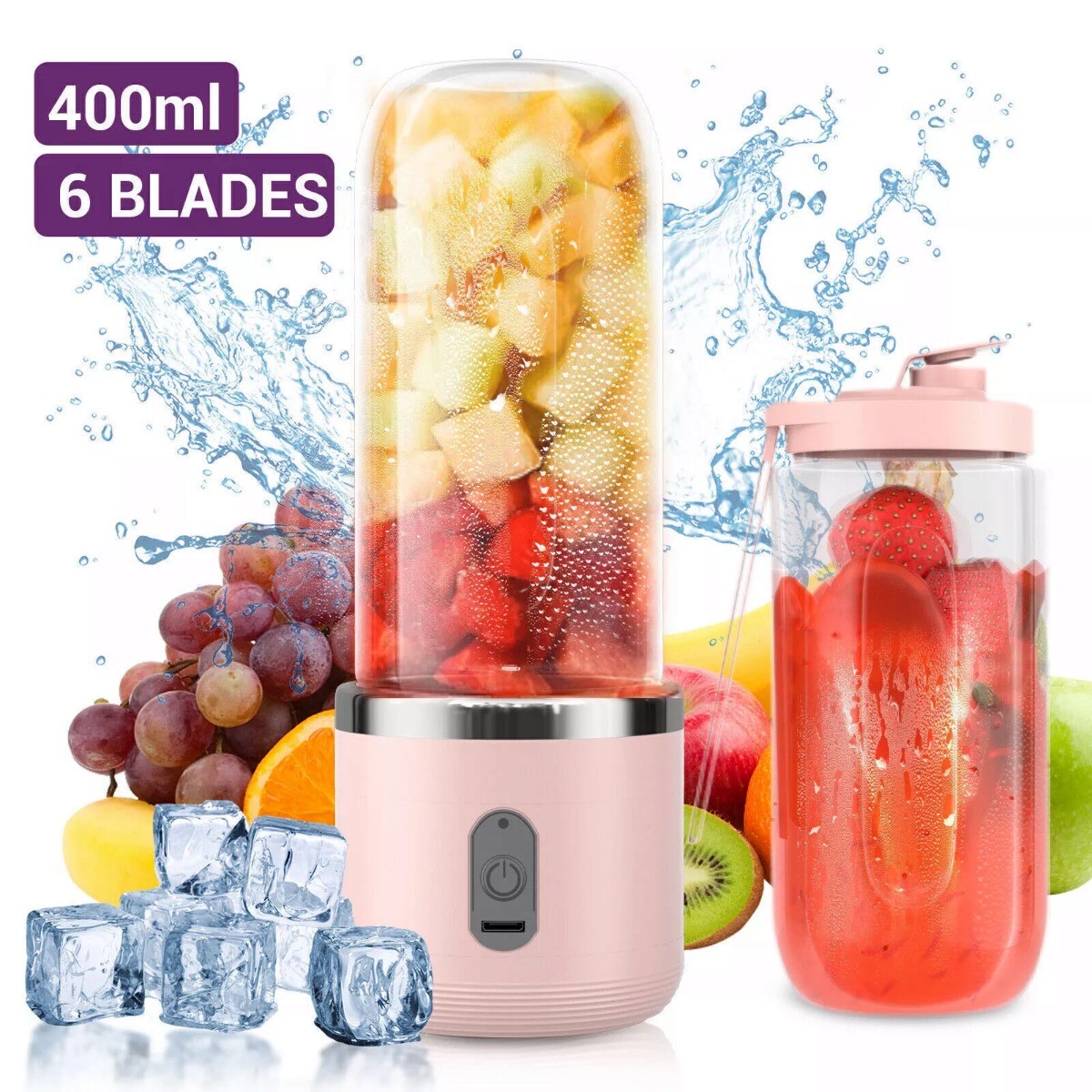 Portable USB Blender – Rechargeable Smoothie Maker Bottle