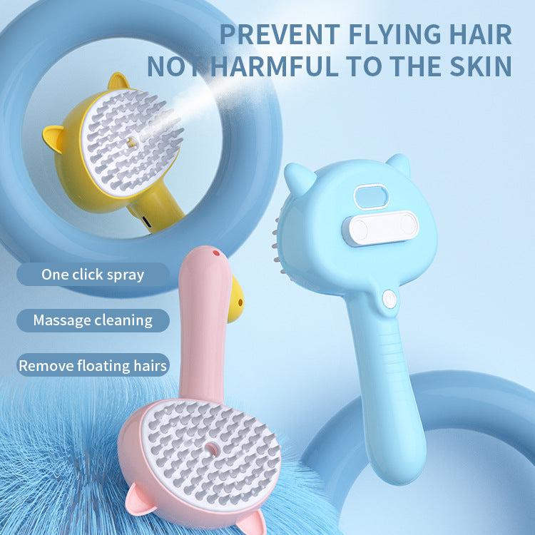 Self-Cleaning Pet Brush – Rechargeable Mist Groomer